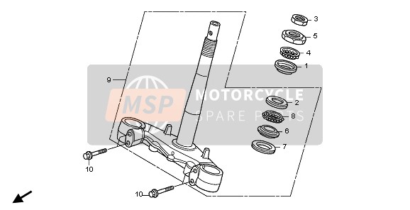 Honda SH125 2011 STEERING STEM for a 2011 Honda SH125